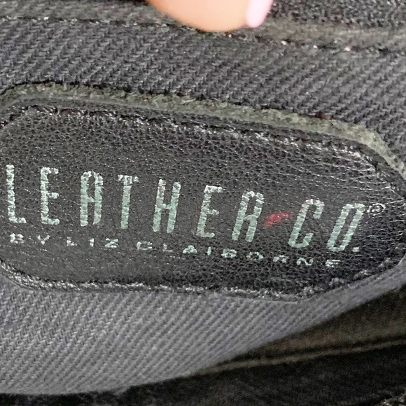 Liz Claiborne Leather Crossbody Top Handle Shoulder Bag Brass Toned Hardware🖤💛 - Picture 15 of 16